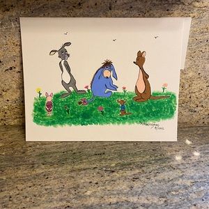 HAND PAINTED WINNIE THE POO CHARACTERS PORTRAIT